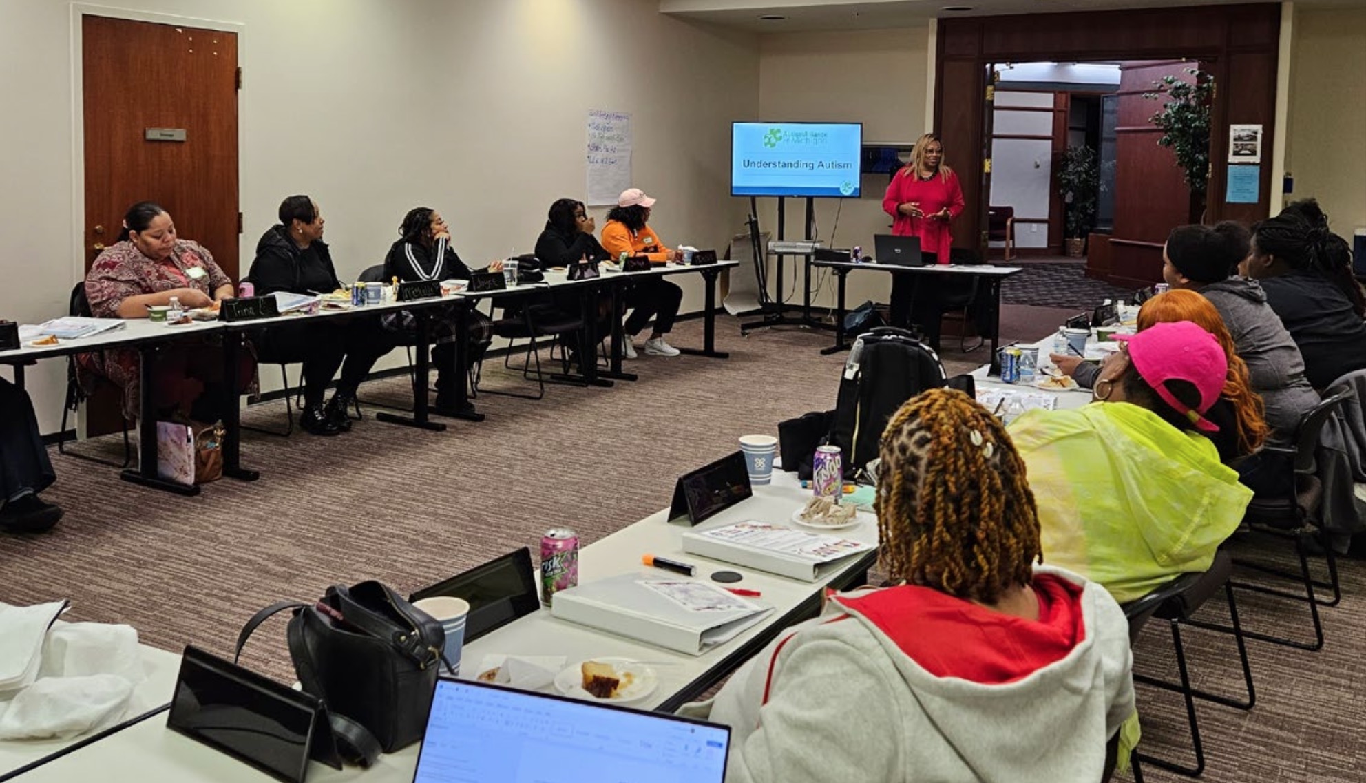 Group of attendees at an Autism discussion group